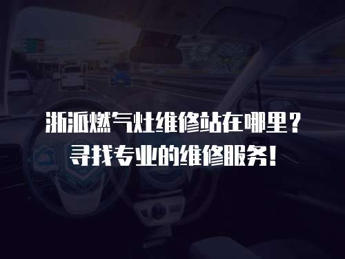 浙派燃?xì)庠罹S修站在哪里？尋找專業(yè)的維修服務(wù)！