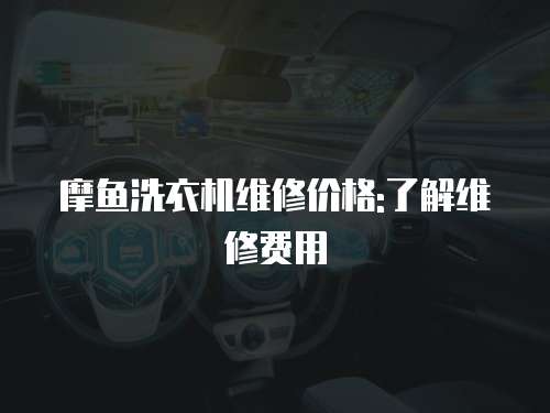 摩魚洗衣機維修價格:了解維修費用