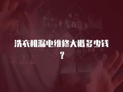 洗衣機漏電維修大概多少錢？