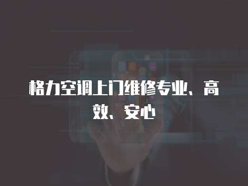 格力空調上門維修專業、高效、安心