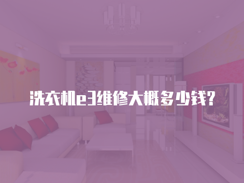 洗衣機e3維修大概多少錢？