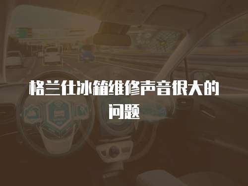 格蘭仕冰箱維修聲音很大的問題