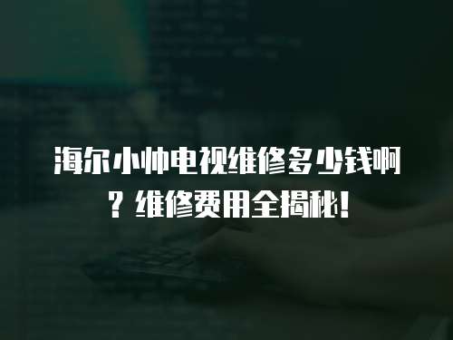 海爾小帥電視維修多少錢啊？維修費用全揭秘！