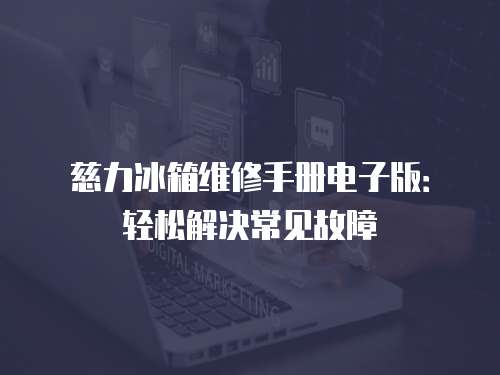 慈力冰箱維修手冊電子版：輕松解決常見故障