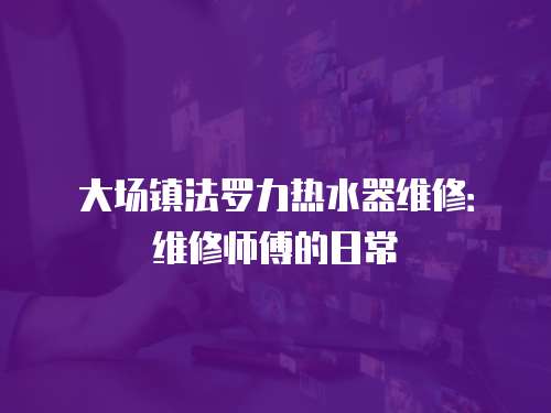 大場鎮法羅力熱水器維修：維修師傅的日常