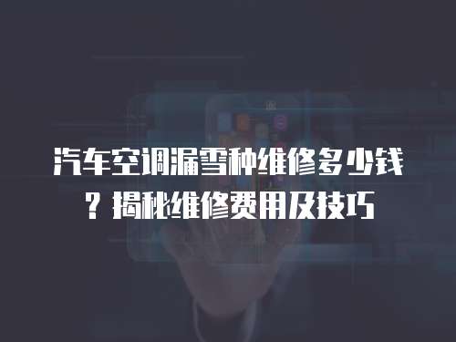 汽車空調漏雪種維修多少錢？揭秘維修費用及技巧