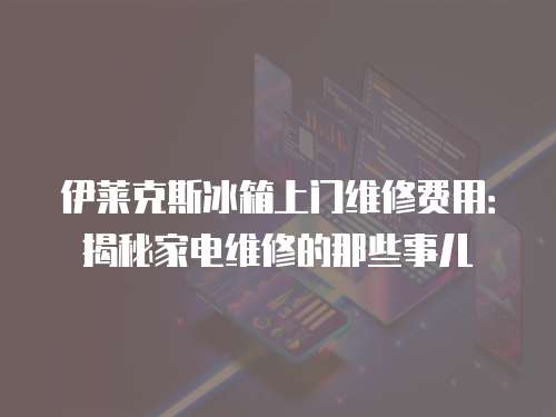 伊萊克斯冰箱上門維修費用：揭秘家電維修的那些事兒