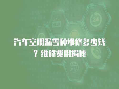 汽車空調漏雪種維修多少錢？維修費用揭秘