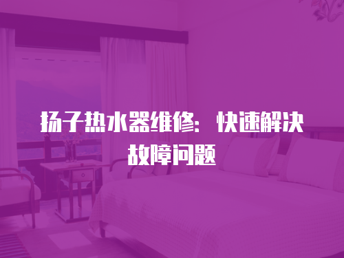 揚子熱水器維修：快速解決故障問題