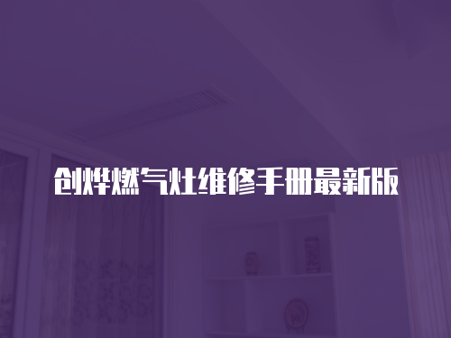 創(chuàng)燁燃氣灶維修手冊最新版