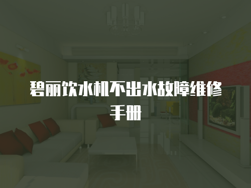 碧麗飲水機(jī)不出水故障維修手冊(cè)