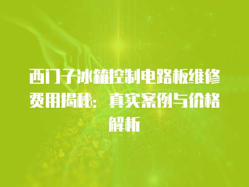 西門子冰箱控制電路板維修費用揭秘：真實案例與價格解析