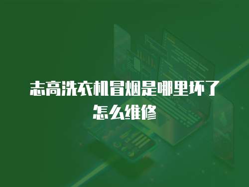 志高洗衣機冒煙是哪里壞了怎么維修