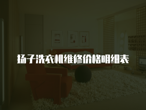 揚子洗衣機維修價格明細表