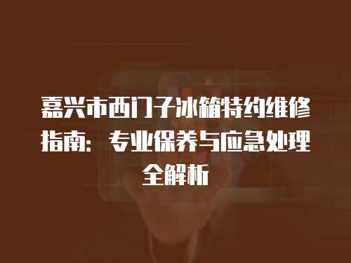 嘉興市西門子冰箱特約維修指南：專業(yè)保養(yǎng)與應急處理全解析