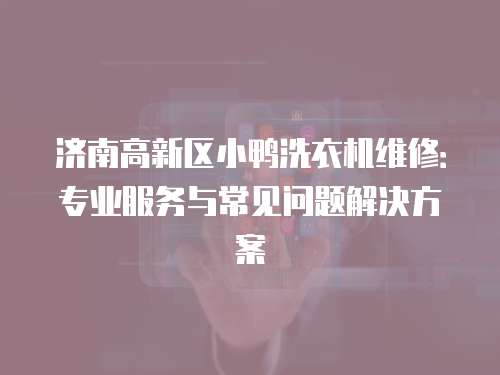 濟南高新區小鴨洗衣機維修：專業服務與常見問題解決方案