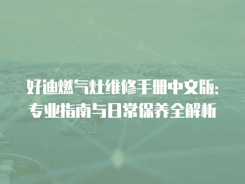 好迪燃氣灶維修手冊中文版：專業指南與日常保養全解析