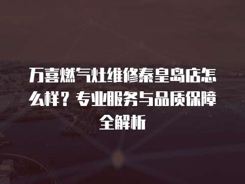 萬喜燃氣灶維修秦皇島店怎么樣？專業服務與品質保障全解析