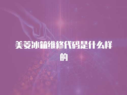 美菱冰箱維修代碼是什么樣的