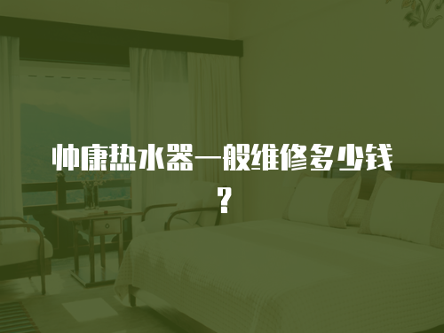 帥康熱水器一般維修多少錢？