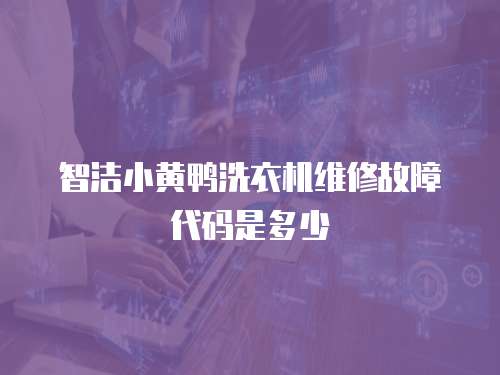 智潔小黃鴨洗衣機維修故障代碼是多少