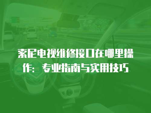 索尼電視維修接口在哪里操作：專業指南與實用技巧