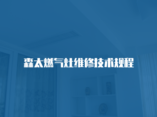 森太燃?xì)庠罹S修技術(shù)規(guī)程