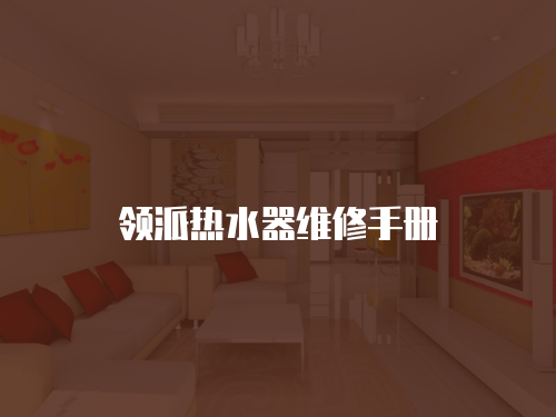 領派熱水器維修手冊