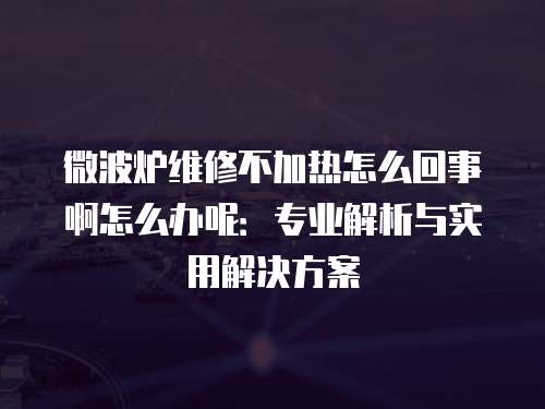 微波爐維修不加熱怎么回事啊怎么辦呢：專業解析與實用解決方案