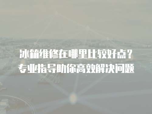 冰箱維修在哪里比較好點？專業指導助你高效解決問題