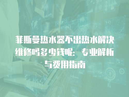 菲斯曼熱水器不出熱水解決維修嗎多少錢呢：專業解析與費用指南