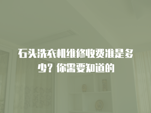 石頭洗衣機維修收費準是多少？你需要知道的