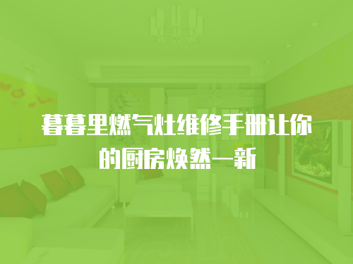暮暮里燃?xì)庠罹S修手冊(cè)讓你的廚房煥然一新