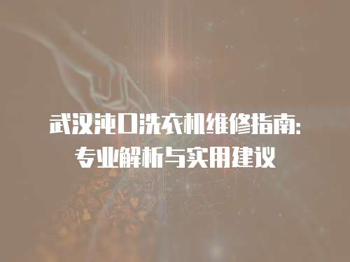 武漢沌口洗衣機維修指南：專業解析與實用建議