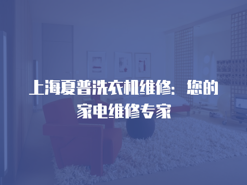 上海夏普洗衣機維修：您的家電維修專家