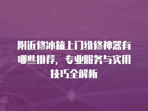 附近修冰箱上門維修神器有哪些推薦，專業服務與實用技巧全解析