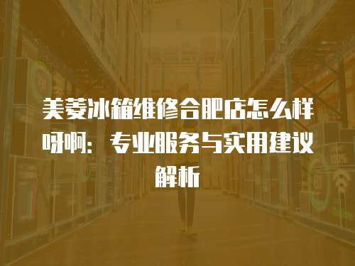 美菱冰箱維修合肥店怎么樣呀啊：專業服務與實用建議解析
