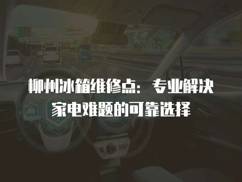 柳州冰箱維修點(diǎn)：專業(yè)解決家電難題的可靠選擇