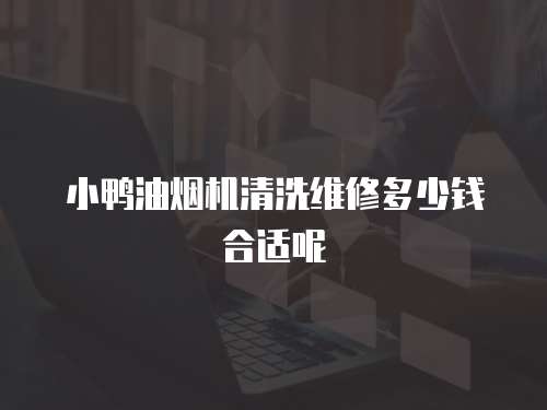 小鴨油煙機(jī)清洗維修多少錢合適呢