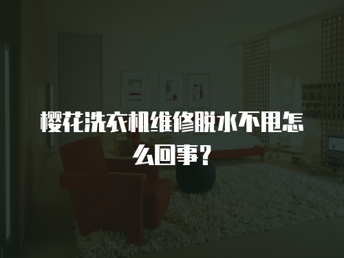 櫻花洗衣機(jī)維修脫水不甩怎么回事？