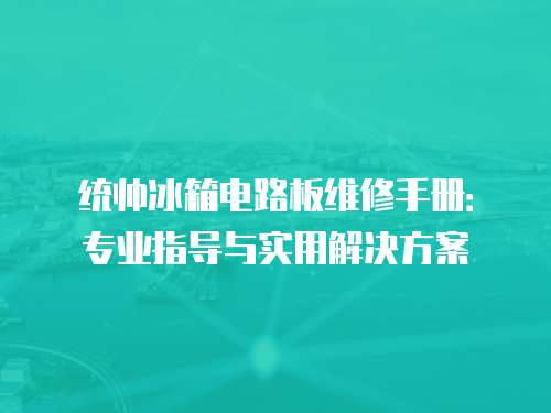 統(tǒng)帥冰箱電路板維修手冊：專業(yè)指導與實用解決方案