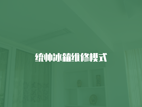 統帥冰箱維修模式