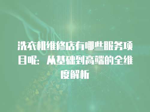 洗衣機(jī)維修店有哪些服務(wù)項(xiàng)目呢：從基礎(chǔ)到高端的全維度解析