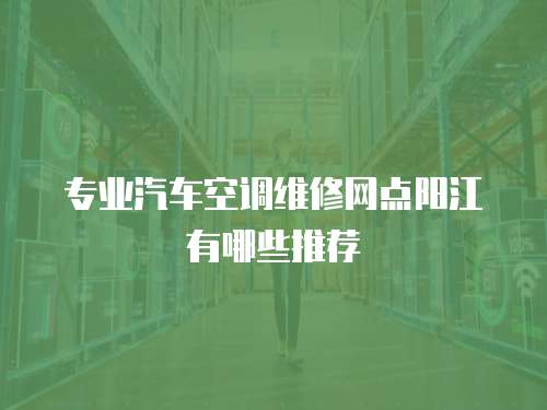 專業汽車空調維修網點陽江有哪些推薦