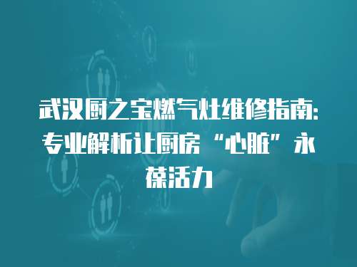 武漢廚之寶燃氣灶維修指南：專業解析讓廚房“心臟”永葆活力