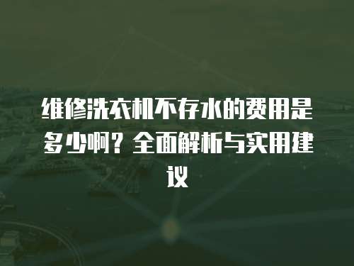 維修洗衣機(jī)不存水的費(fèi)用是多少啊？全面解析與實(shí)用建議