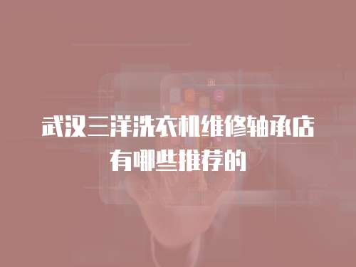 武漢三洋洗衣機(jī)維修軸承店有哪些推薦的