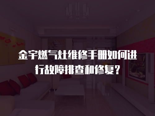 金宇燃氣灶維修手冊如何進行故障排查和修復？