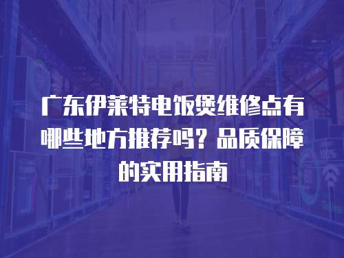 廣東伊萊特電飯煲維修點有哪些地方推薦嗎？品質保障的實用指南