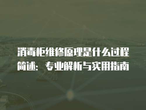 消毒柜維修原理是什么過程簡述：專業解析與實用指南